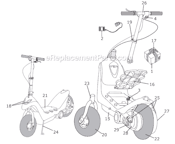 Page A Diagram and Parts List for 73530-9993  Power Wheels Ride-On Motorcyles